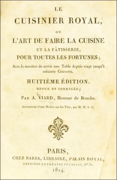 La mousse au chocolat est la première recette à base de chocolat, et dès 1820 elle fait partie de l'encyclopédie culinaire "Le cuisinier royal" d'André Viard.