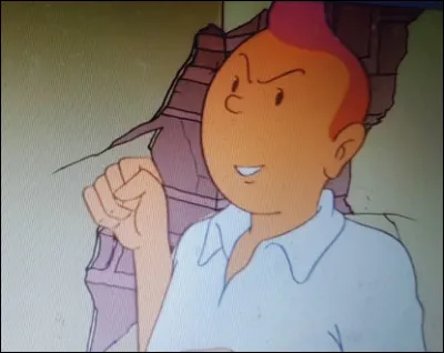 Lorsque Tintin frappe le lieutenant que dit-il ?
Navré lieutenant mais...