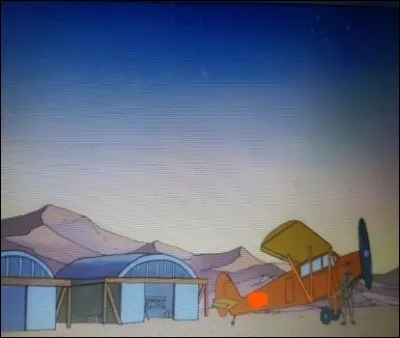 Tintin aperçoit un avion. Qu'y a-t-il d'inscrit ?