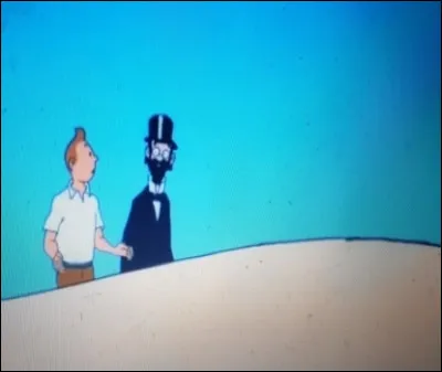 Tintin et le professeur son au plein cur du désert du Caire. Que découvre le professeur en trébuchant ?
