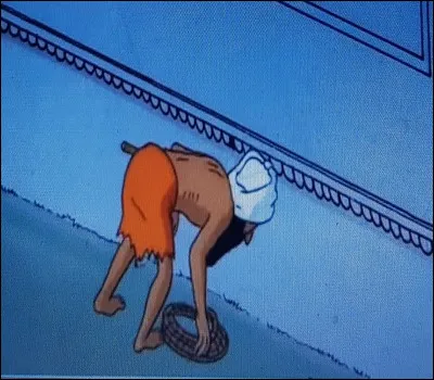 Tintin &eacute;tait pr&ecirc;t &agrave; assommer le fakir, mais il a disparu.O&ugrave; est-il pass&eacute; ?