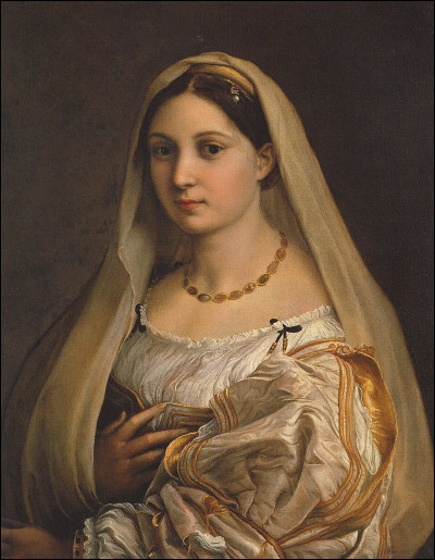 Qui a peint le portrait "La Donna Velata" ?