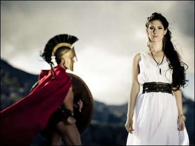 Héros spartiate de la bataille des Thermophiles avec sa femme. Qui sont-ils ?