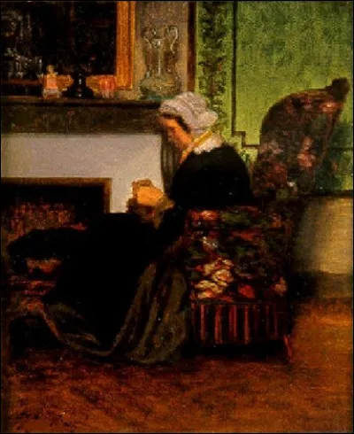 Qui est le peintre de "La Couture au coin du feu" ?