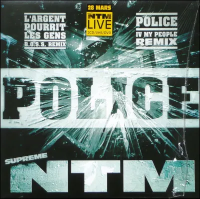 Comment s'appelle l'officier chargé de suivre Joey Starr et Kool Shen dans l'intro du morceau "Police" de NTM ?
