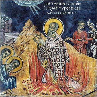 Le 1er saint [adjectif pour "odeur de sainteté" ?] de l'histoire chrétienne est mort au bûcher (vers 167) : Polycarpe de Smyrne. Que signifie son nom et que fait-on à Smyrne ?
