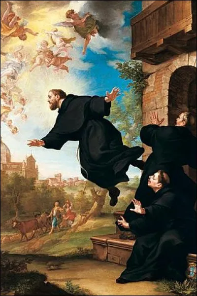 Joseph de Cupertino (1603-1663), saint patron [de qui ?] avait, en plus d'une habitude fâcheuse [laquelle ?], une faculté miraculeuse : elle se produisit une centaine de fois lors de sa vie ! De quoi parle-t-on ?