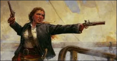 Femme pirate habill&eacute;e en homme, ma&icirc;tresse du capitaine Rackham, elle s'est faite conna&icirc;tre lors de son arrestation par les Anglais en 1720 &agrave; Santiago de la Vega. Il s'agit de :