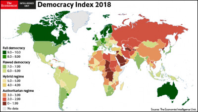 Commençons par la situation politique de la Serbie : dans l'indice de démocratie, à quelle catégorie appartient la Serbie en 2019 ?