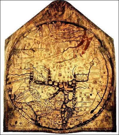 En quoi la "Mappa Mundi de Hereford" médiévale diffère-t-elle des cartes du monde traditionnelles ?