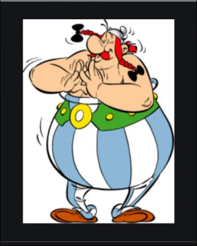 Quel geste Obelix fait-il quand il dit : "ils sont fous ses Romains" ?