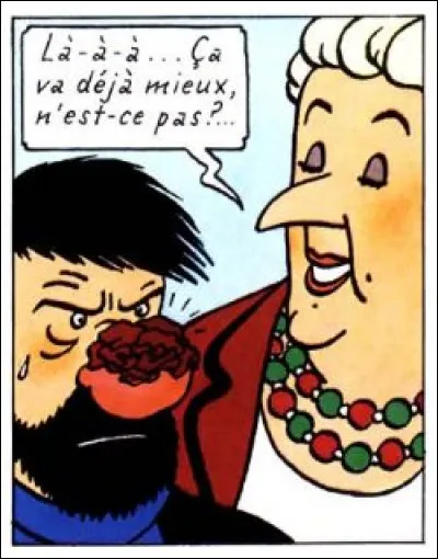 Oh que voici un joli feu rouge ! Mais qu'es-il donc arrivé à ce pauvre Haddock, une fois de plus ?