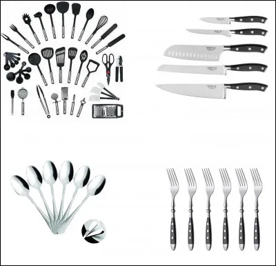 Parmi ces ustensiles de cuisine, combien voyez-vous de couteaux ?