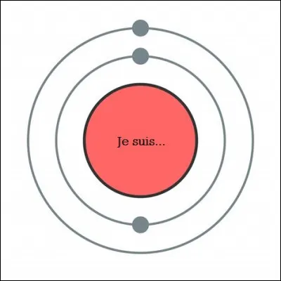Je vous joins ma structure électronique. Vous constaterez que je n'ai pas beaucoup d'électrons. Je suis :