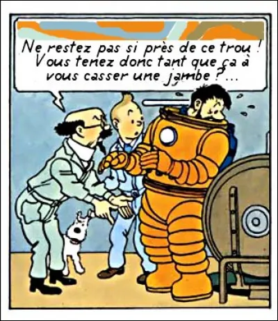 Là encore, on échappe de peu à la catastrophe... mais ce n'est que partie remise. De quoi le professeur Tournesol traite le capitaine ?