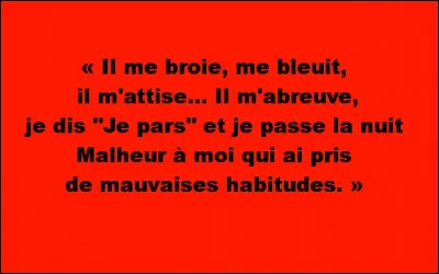 Son répertoire n'est pas une partie de plaisir, loin s'en faut... Elle relate le quotidien des femmes et s'en fait un écho particulièrement cru et lancinant : à quoi fait allusion ce texte intitulé "Charrak Gattà" ?