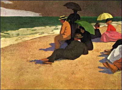 Et on termine avec la toile intitulée "Sur la plage d'Étretat", qui en est l'artiste ?