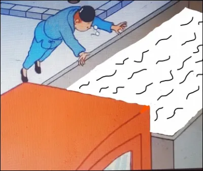 Tintin s'enfuit à vélo, il percute un camion avec le vélo, mais que contient sa remorque ?