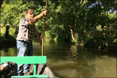 Comment s'appelle le long bâton que les bateliers utilisent pour naviguer avec leur barque à fond plat sur le marais ?
