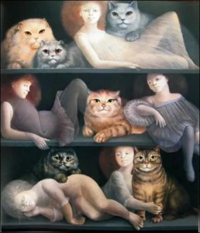 À quelle artiste peintre doit-on ''Dimanche après-midi'', cette huile sur toile de 1980 (en photo) ?