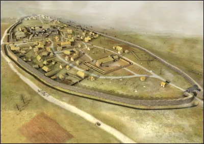 Hors du temps ? Pas tout à fait, car cet oppidum (reproduit), à deux pas du village d'aujourd'hui, est bien daté et nommé : c'est le camp ...