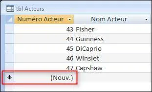 Si on cre une nouvelle ligne dans cette table, le prochain numro...
