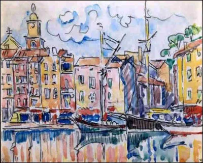 Et voici une derni&egrave;re aquarelle de ce petit port, sign&eacute;e par l'artiste :