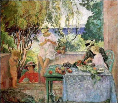 Qui a peint "Le Go&ucirc;ter sur la terrasse, &agrave; Saint-Tropez" ?