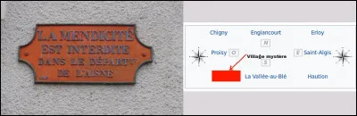 Maintenons le cap et zoomons. Cette plaque n'est pas neuve, certes et les habitants de la localité voisine (au sud-ouest) devraient en tenir compte : elle est là aussi pour ...