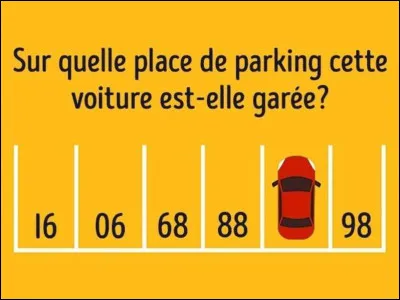 Quel est le numero de la place cachée par la voiture ?