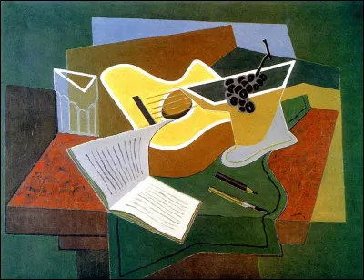 Qui a peint "Une guitare et grappe de raisins" ?