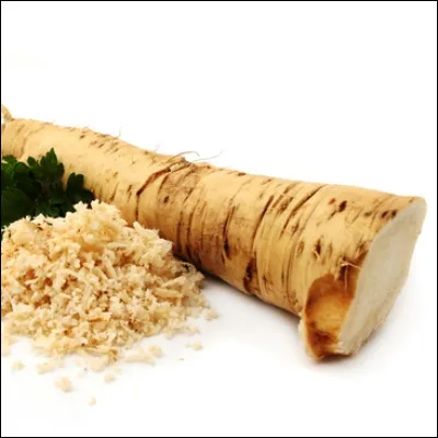 Quelle plante, aussi appel&eacute;e moutarde des Allemands, est tr&egrave;s appr&eacute;ci&eacute;e pour sa racine &agrave; usage condimentaire ?