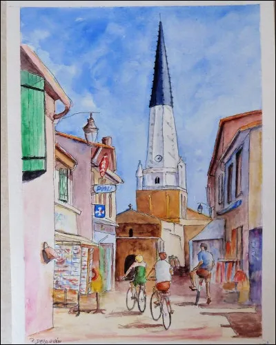 Une image d'Ars, avec vue sur l'église : mais pourquoi le haut de ce clocher est-il tout noir ?