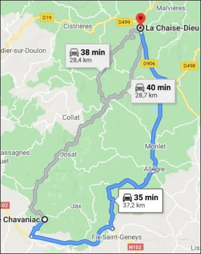 Mais encore une fois : quel rapport avec l'abbaye de la Chaise-Dieu, à plus de 30 km d'ici ?