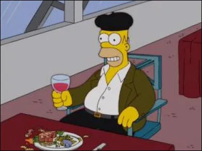 On peut voir Homer boire un bon :