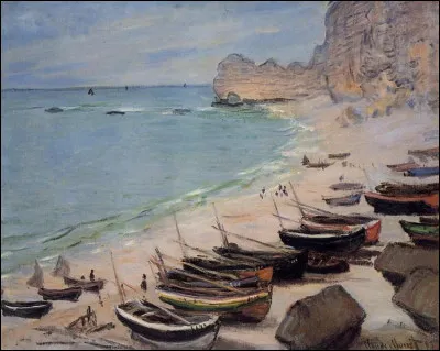 Qui a peint "Bateaux sur la plage d'Étretat" ?