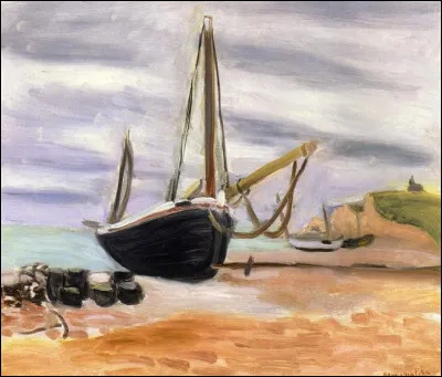 Qui a peint "Bateaux à Étretat" ?