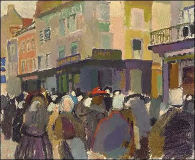 À qui doit-on ce tableau représentant "Le Marché à Falaise" ?
