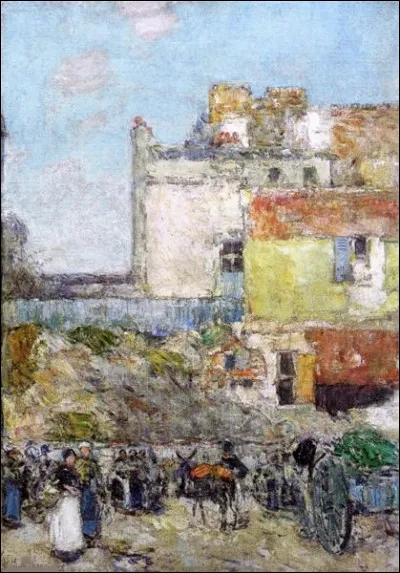 Qui a représenté "Le Marché saint-Pierre à Montmartre" ?