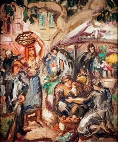 Qui a représenté "Le Marché animé à Toulon" ?