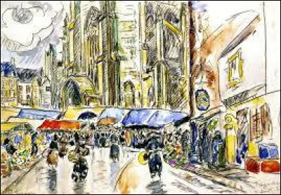 Qui a représenté "Le Marché à Téguier" ?