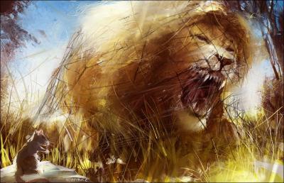 Qui dégagea le lion d'un filet ?
