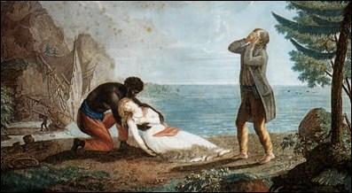 Qui mourut noyée devant Paul au large de l'île Maurice ?
