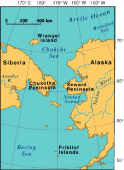 Vitus Béring - Découvreur de l'Alaska et des îles Aléoutiennes, il franchit et donne son nom au détroit de Béring, séparant la Russie de l'Alaska.
Combien de kilomètres séparent la Russie et des États-Unis à leur point le plus proche ?