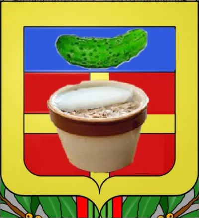 En 24 h, il y aura manque de pot ! Cette ville serait utilement jumelée à Meaux, dont une des spécialités figure ici "de sinople au chef d'azur", comme on dit blasonnement...