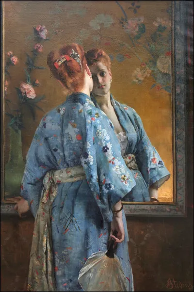 La parisienne japonaise (1872) , vue par une peintre belge :