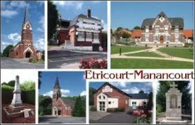 Commune des Hauts-de-France, dans l'arrondissement de Péronne, Étricourt-Manancourt se situe dans le département ...