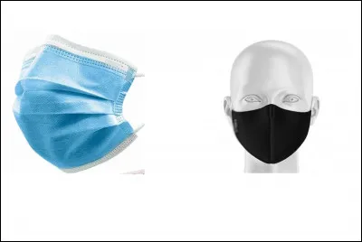 Le port du masque est obligatoire pour tous, dans la plupart des lieux publics. Parmi ces deux masques, lequel est en tissu ?