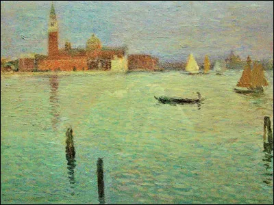 Qui est le peintre de "L'Île San Giorgio, Venise" ?