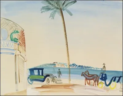 Qui a peint "Le Fiacre devant les îles de Lérins à Cannes" ?